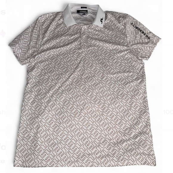 J.Lindeberg Other - J.Lindeberg White and Tan Geometric Golf Polo